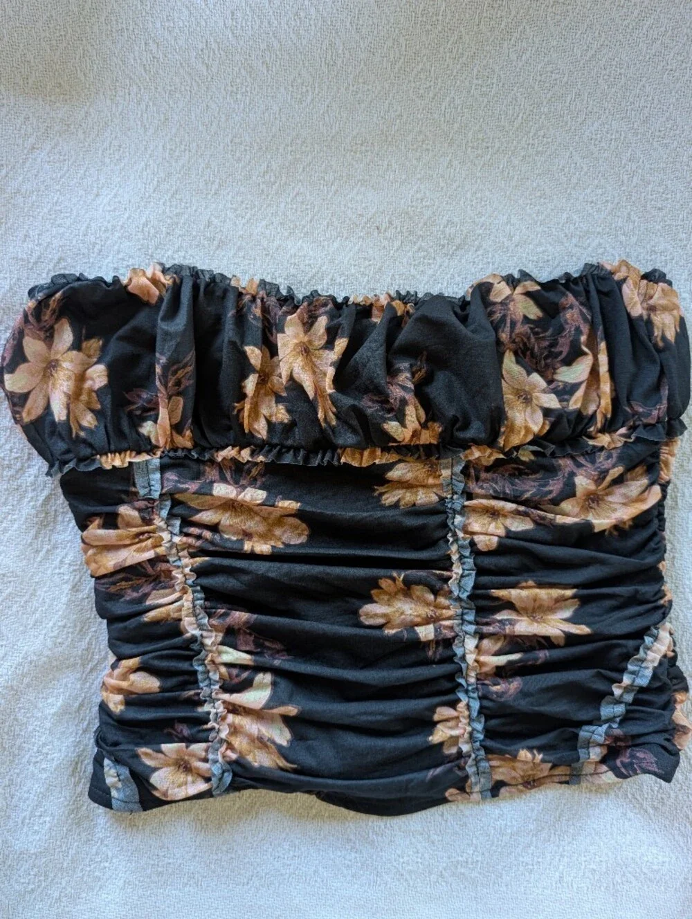 NWOT Free People Scottie Tube Top Tropic Night Smocked Floral Medium